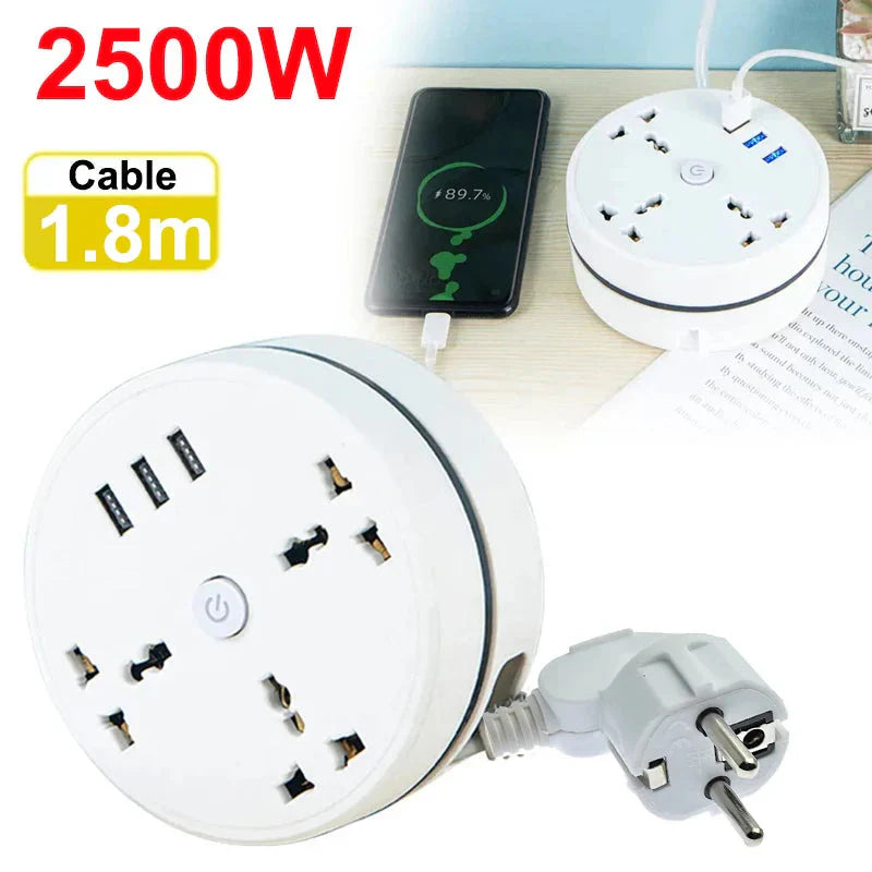 Regleta Inteligente con Enchufe EU – Múltiples Tomas y Puertos USB con Carga Rápida para Hogar y Oficina - Survivalia