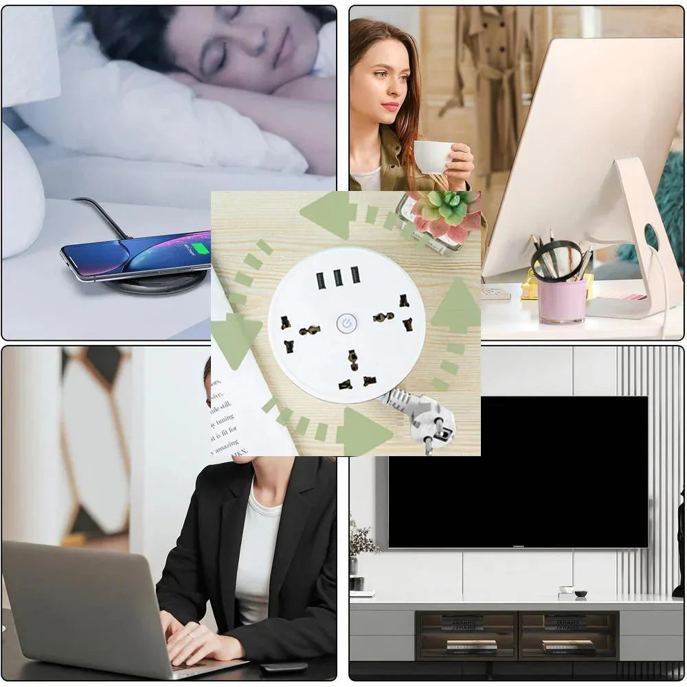 Regleta Inteligente con Enchufe EU – Múltiples Tomas y Puertos USB con Carga Rápida para Hogar y Oficina - Survivalia