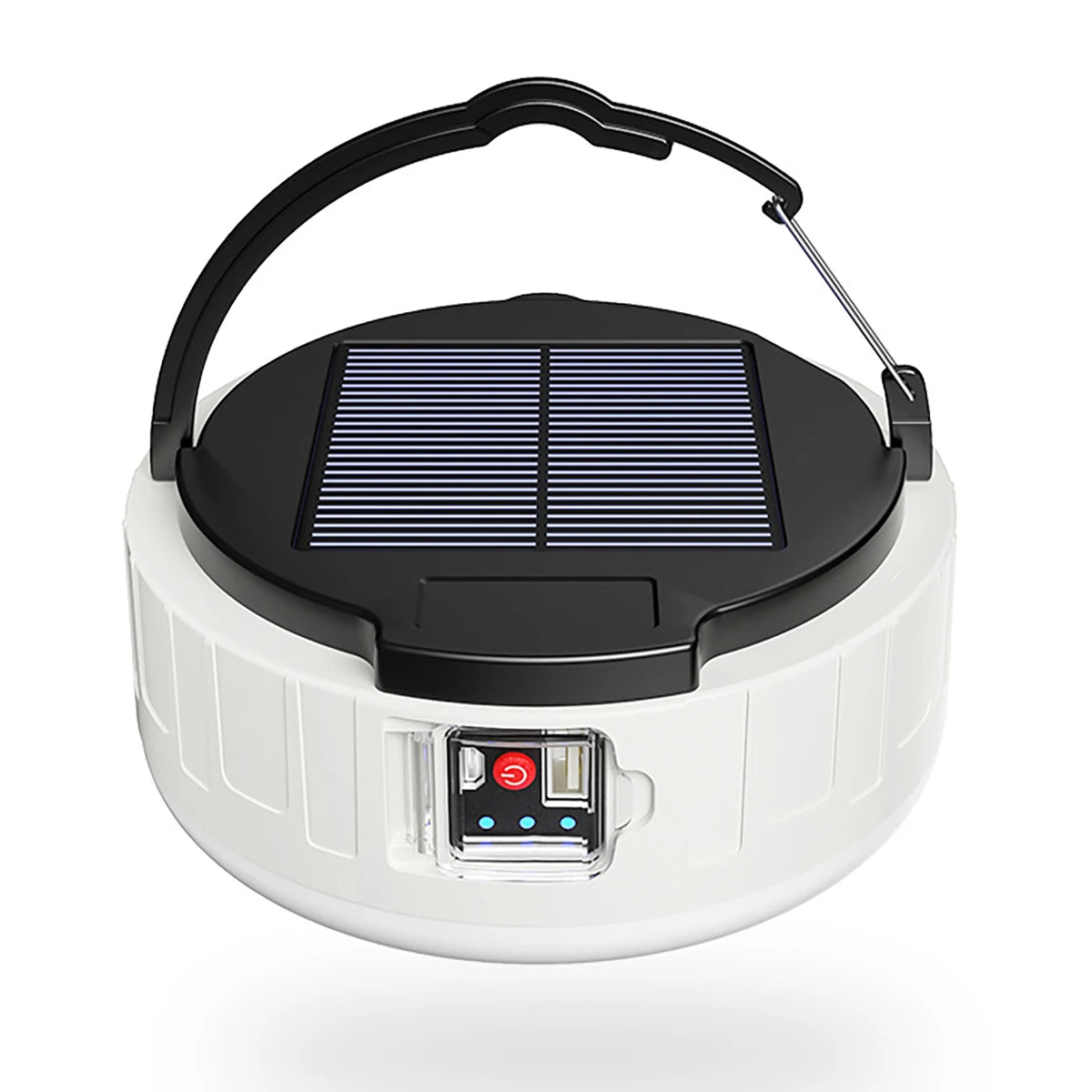 Linterna solar premium para camping y emergencias – Luz LED recargable, batería externa 4400mAh, USB, portátil, resistente al agua, para mesa o colgar, cargador para móvil - Survivalia