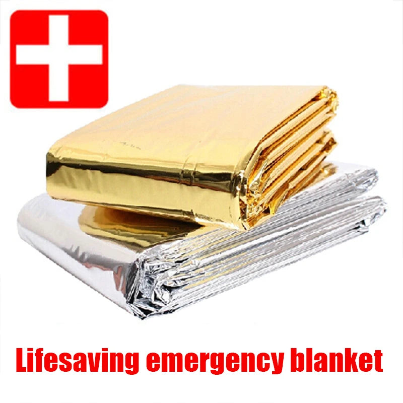 Manta Térmica de Emergencia Impermeable y Cortaviento para Supervivencia, Camping y Primeros Auxilios - Survivalia