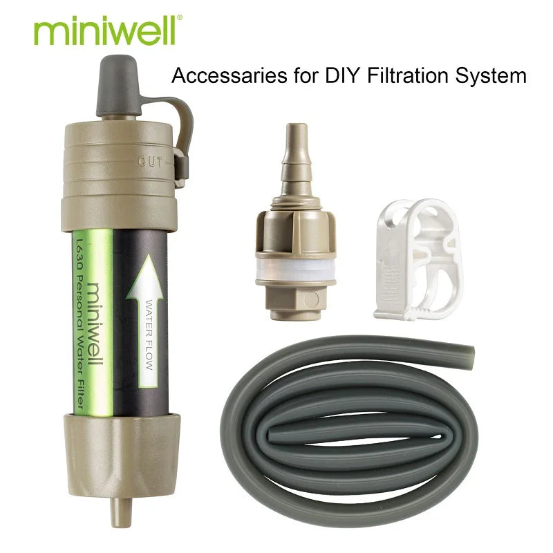 Filtro de Agua Portátil Miniwell para Exterior – Sistema de Filtración con Bolsa Transparente para Camping y Supervivencia - Survivalia