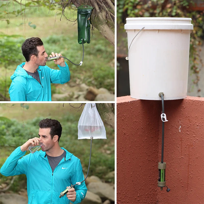 Filtro de Agua Portátil Miniwell para Exterior – Sistema de Filtración con Bolsa Transparente para Camping y Supervivencia - Survivalia