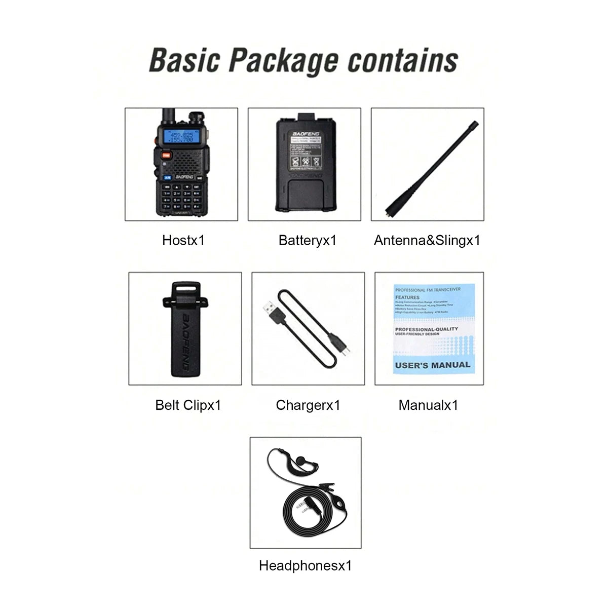 Walkie Talkie Baofeng UV-5R de Largo Alcance – Radio Portátil Bidireccional con USB y FM para Comunicaciones Amateur y Outdoor - Survivalia