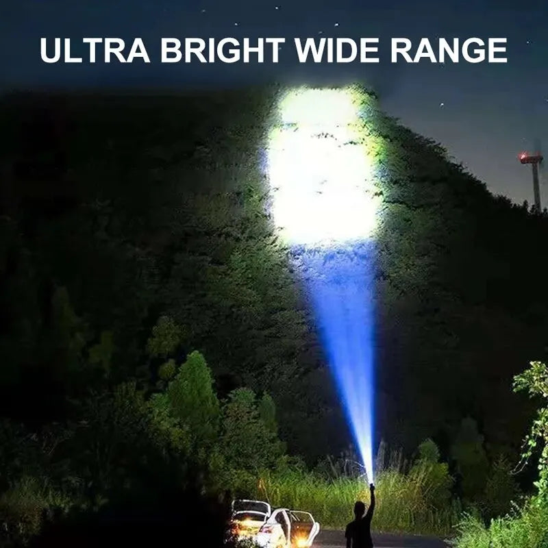 Linterna LED de Alta Potencia para Camping – 4 Leds, Luz Lateral COB, Recargable, Portátil y 4 Modos de Iluminación - Survivalia
