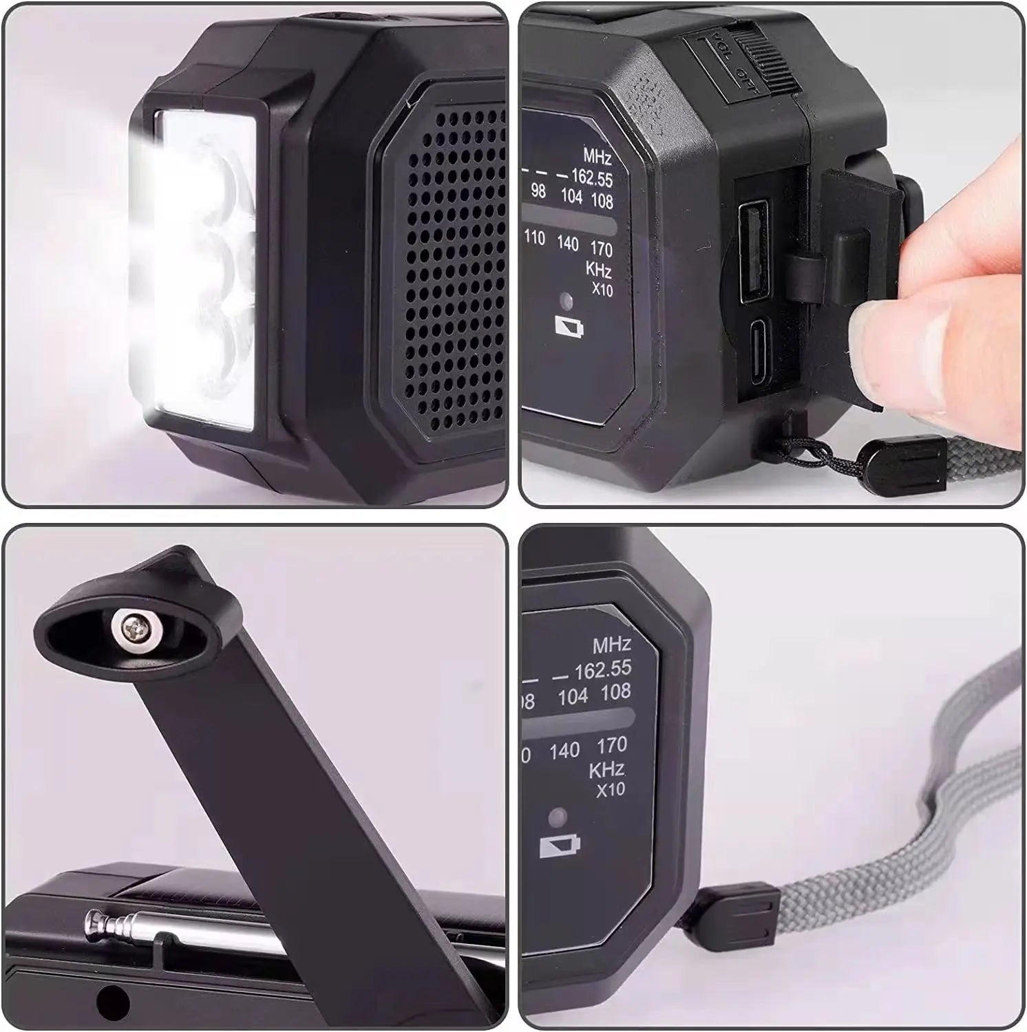 Radio Solar Portátil de Emergencia – Kit de Primeros Auxilios con Dinamo, AM/FM, Estación de Energía para Apagones y Cargador USB - Survivalia
