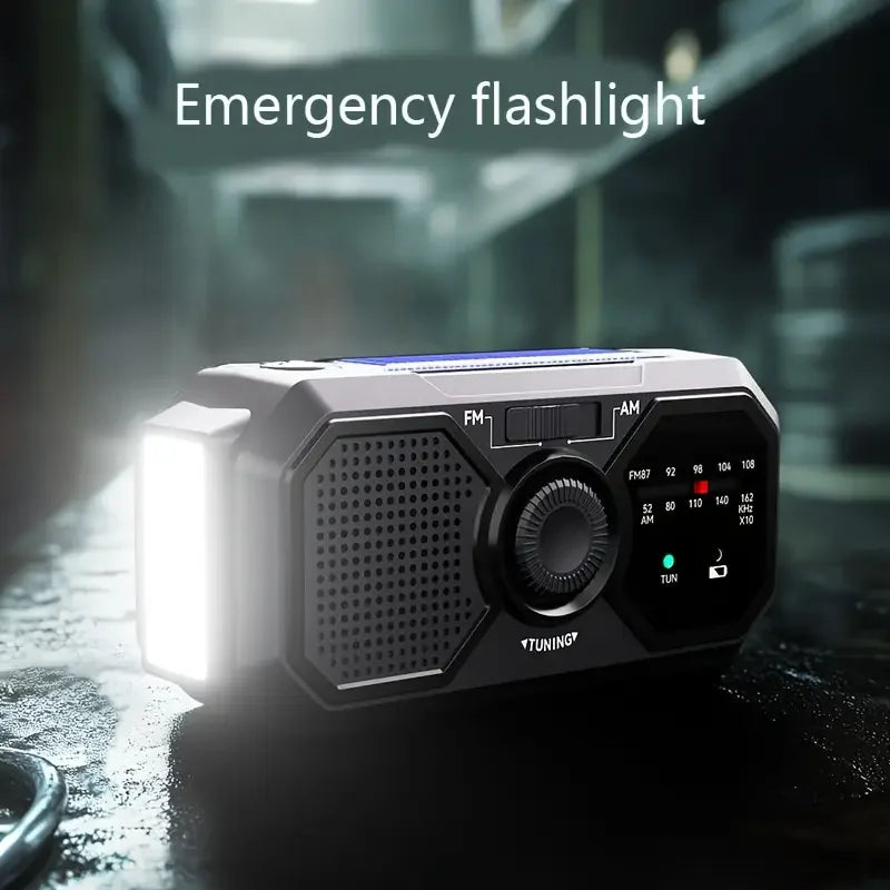 Radio Solar Portátil de Emergencia – Kit de Primeros Auxilios con Dinamo, AM/FM, Estación de Energía para Apagones y Cargador USB - Survivalia