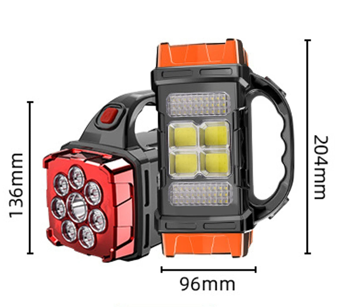 Linterna LED Solar Recargable 16 LEDs – Doble Color, Doble Fuente de Luz, Power Bank USB y Múltiples Modos para Exterior - Survivalia