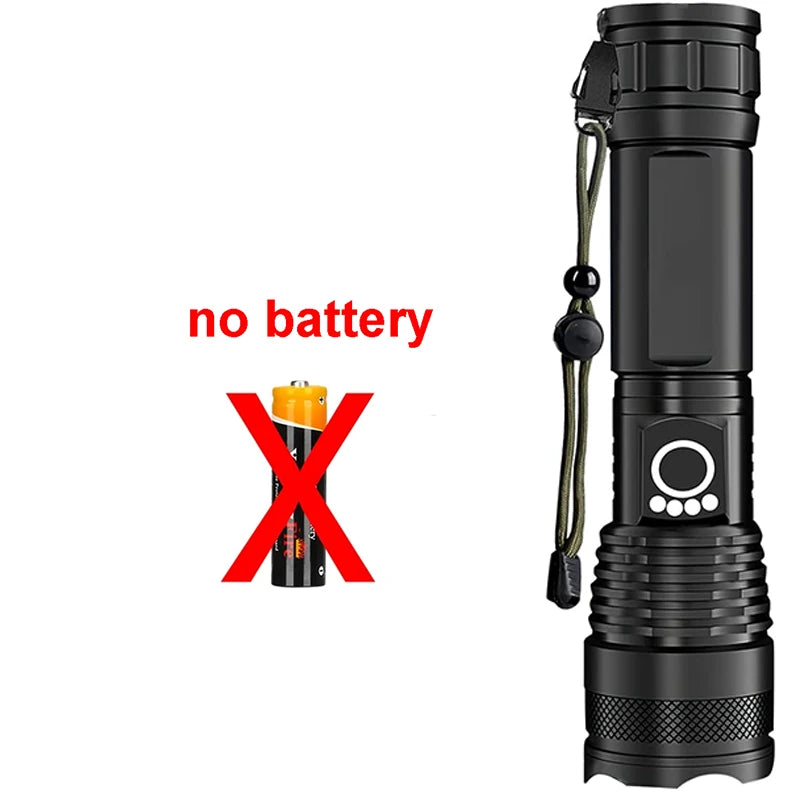 Linterna LED Táctica Recargable de Alta Potencia con Zoom – Lámpara de Aluminio para Camping, Pesca y Actividades al Aire Libre - Survivalia