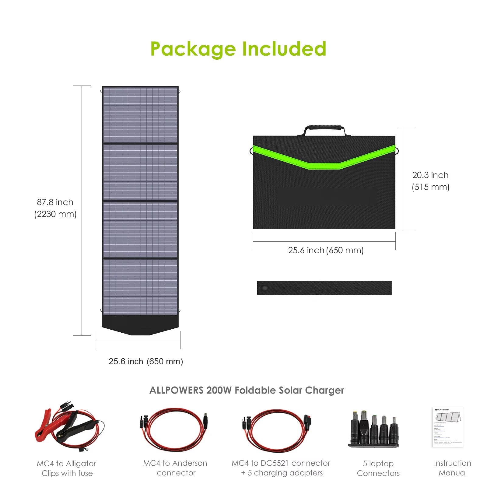 Panel Solar Plegable 8V – Cargador Solar Móvil para Generador, Portátil y Suministro de Energía en Camping y Pesca. 60W/100W/140W/200W - Survivalia