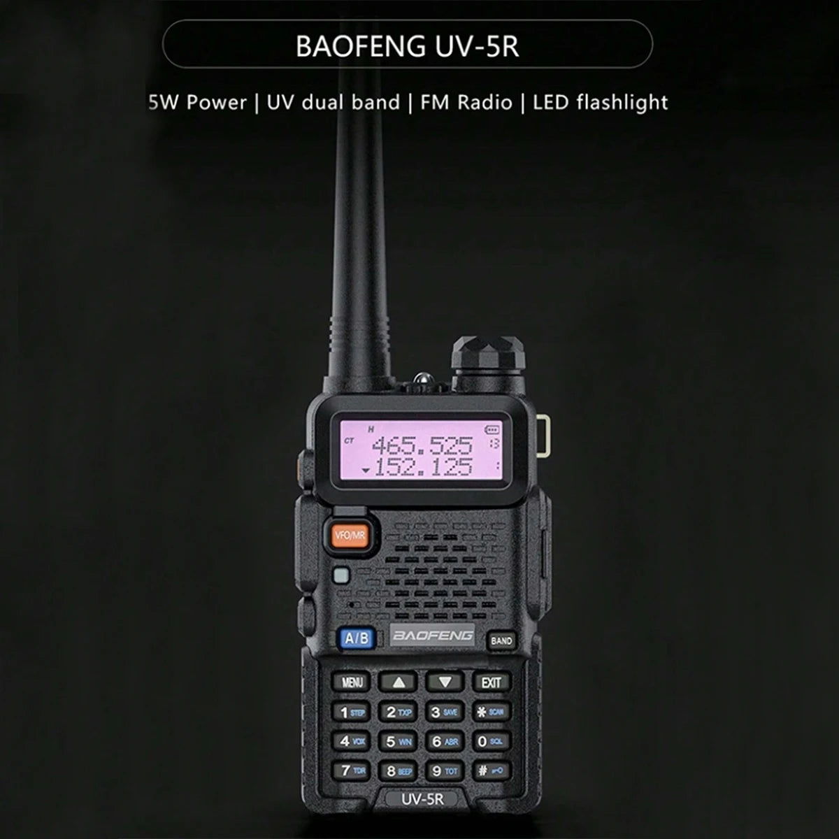 Walkie Talkie Baofeng UV-5R de Largo Alcance – Radio Portátil Bidireccional con USB y FM para Comunicaciones Amateur y Outdoor - Survivalia