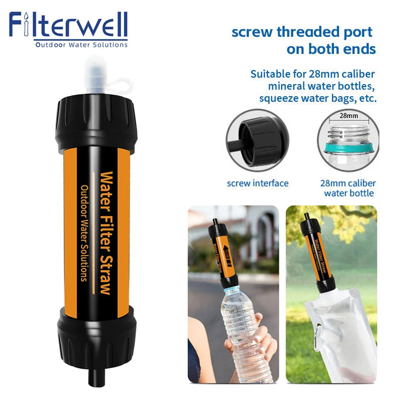 Filtro de Agua Portátil Filterwell Mini – Pajita de Filtración para Camping, Supervivencia, Senderismo y Viajes - Survivalia