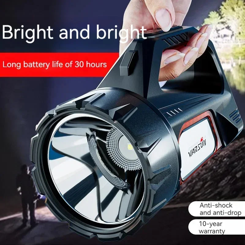 Linterna LED de Alta Potencia – Antirreflejo, Batería de Gran Capacidad, Recargable por USB y Solar, Foco de Búsqueda Portátil - Survivalia